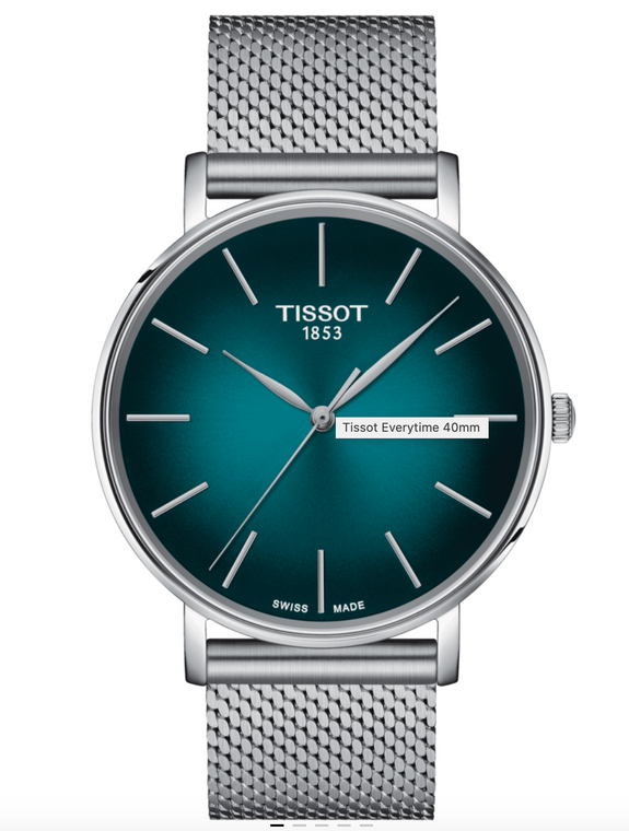 TISSOT EVERYTIME 40MM | GREEN GRADIENT DIAL | MODEL T143.410.11.091.00