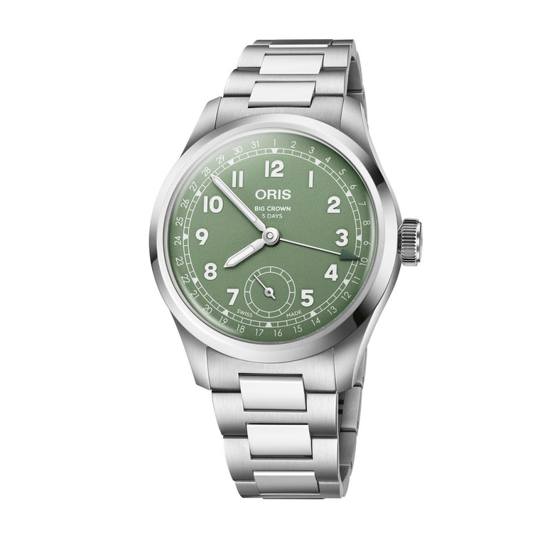 ORIS BIG CROWN POINTER DATE CALIBRE 403, GREEN DIAL, BRACELET | MODEL 01 403 7799 4067-07 8 20 06