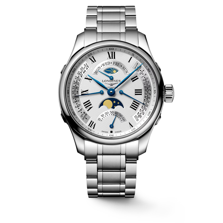 Longines Master Collection Retrograde Moonphase Automatic 44 mm Silver Barleycorn Dial Stainless Steel Bracelet [L2.739.4.71.6]