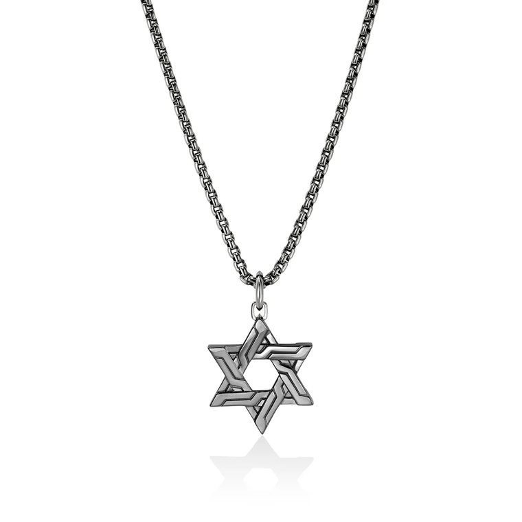 John Hardy Icon 50 Star of David Pendant Necklace in dark silver (NM989488BRD)