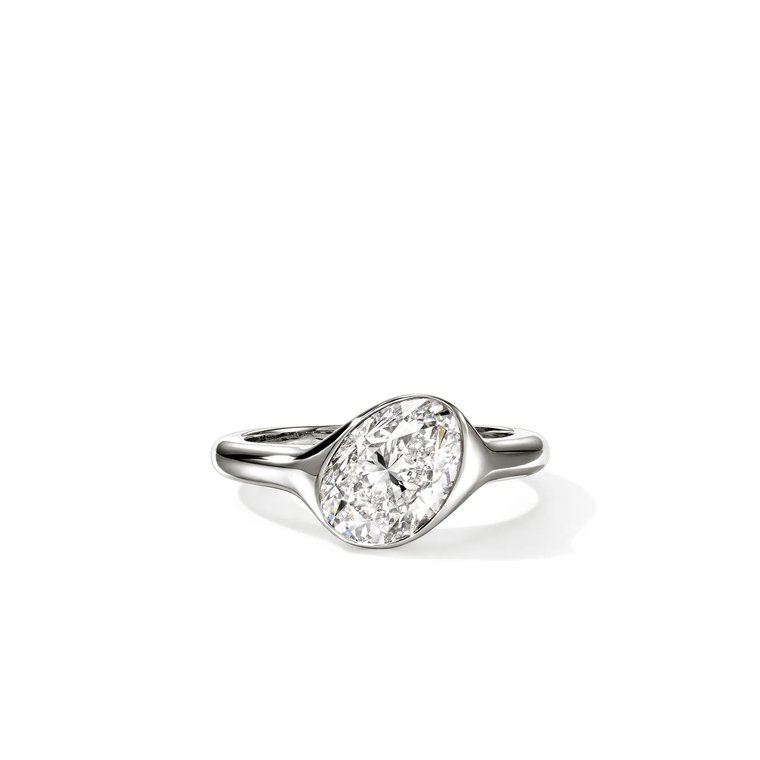 John Hardy JH Lovestruck ring in reclaimed sterling silver with 2.5 TCW lab-grown diamond, front view