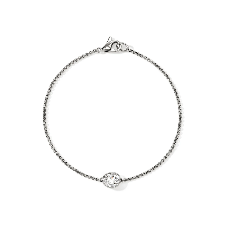 JH Lovestruck bracelet in reclaimed sterling silver with 0.75 TCW lab-grown diamond, front view
