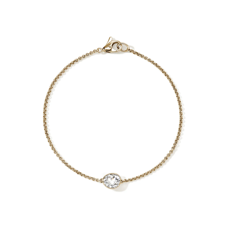 JH Lovestruck bracelet in 14k yellow gold with 0.75 TCW lab-grown diamond, front view