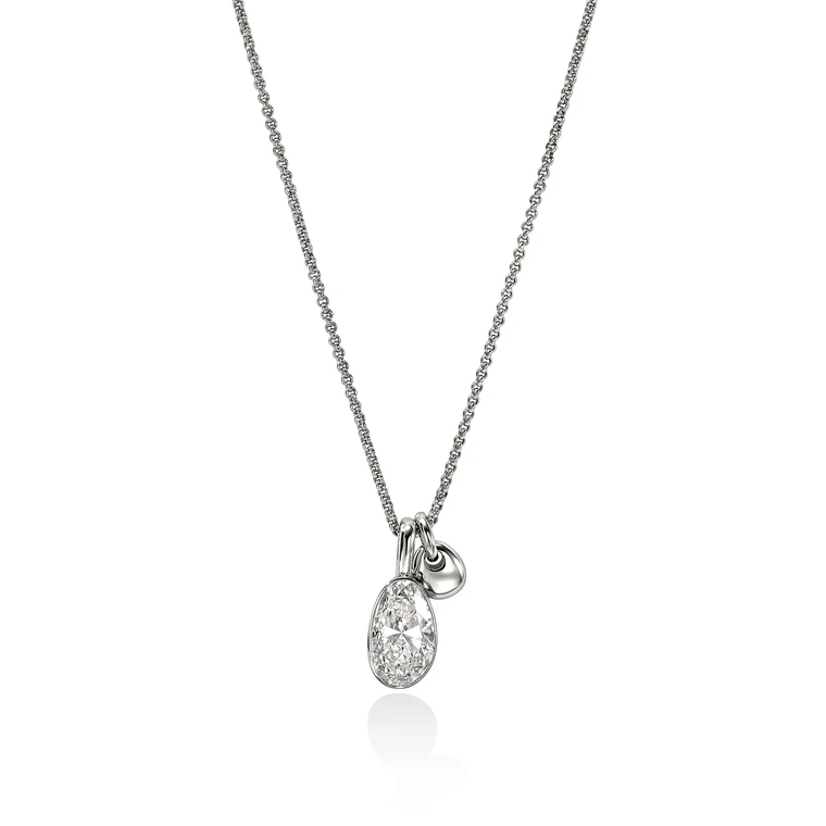 Lovestruck pendant necklace in sterling silver with 3.25 TCW lab-grown diamond, front view