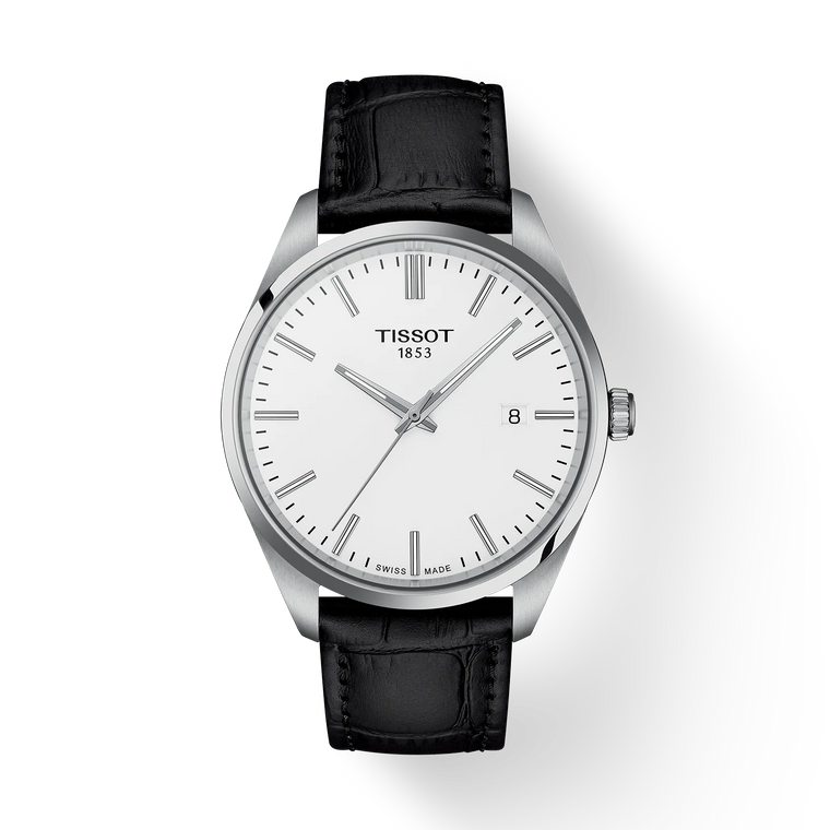 Tissot PR 100 40 mm White Dial Black Leather Strap [T150.410.16.011.00]