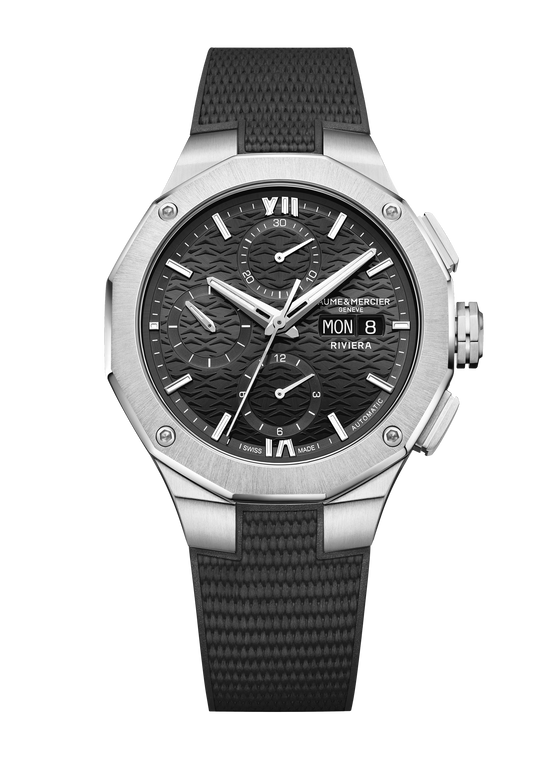 Baume & Mercier Riviera Automatic Chronograph 41 mm Black Dial Rubber Strap (10864)