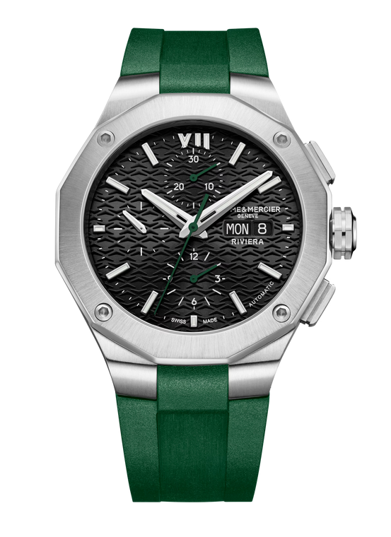 Baume & Mercier Riviera Automatic Chronograph 43 mm Black Dial Rubber Strap (10799)