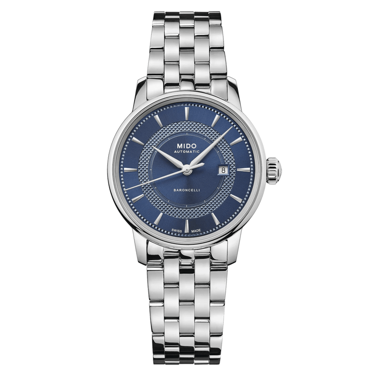 Mido Baroncelli Signature 30 mm Blue Dial – Stainless-Steel Bracelet [M037.207.11.041.01]
