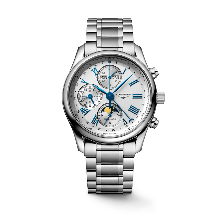 Longines Master Collection Moonphase Chronograph Opaline Ivory Dial With Calendar Sub Counters Stainless Steel Bracelet Automatic 40 mm [L2.673.4.71.6]