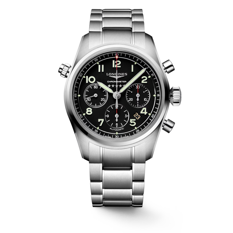 Longines Spirit Chronograph Automatic 42 mm Black Matt Dial Stainless Steel Bracelet [L3.820.4.53.6]