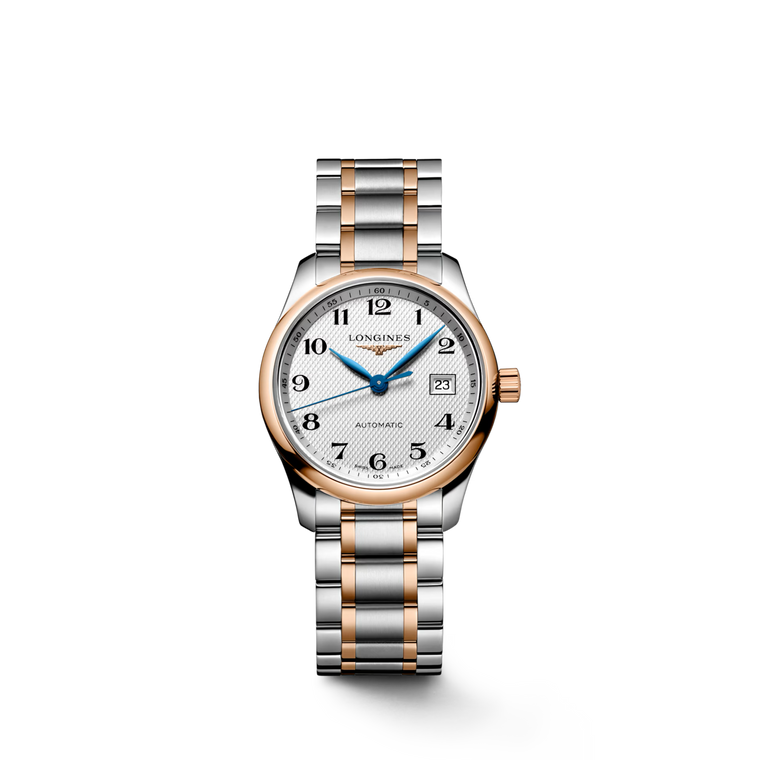 Longines Master Collection Automatic Silver Barleycorn Dial Stainless Steel & 18K Rose Gold Bracelet 29 mm [L2.257.5.79.7]