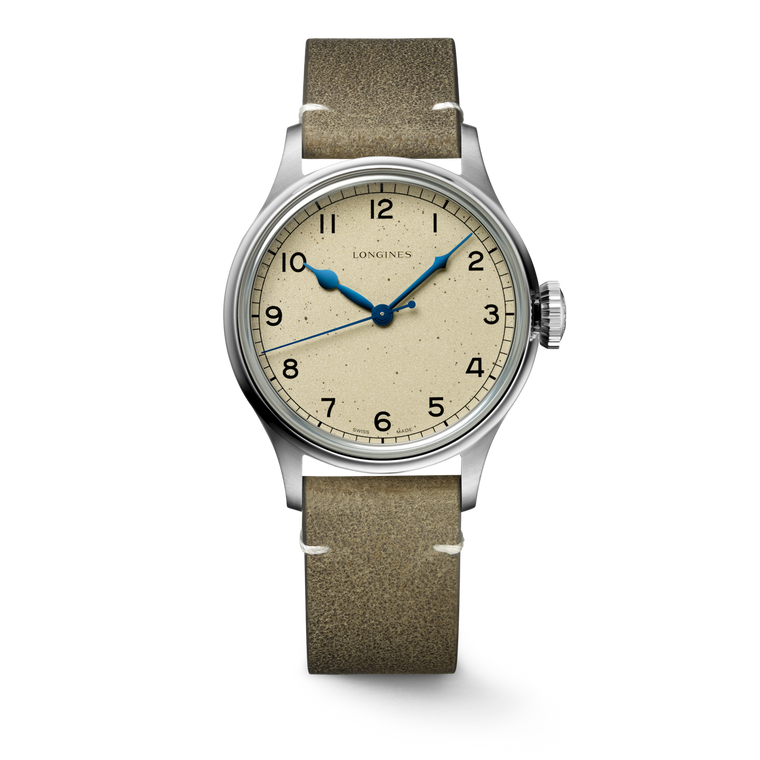 Longines Heritage Military Automatic Opaline Ivory Dial Green Strap 38.50 mm [L2.819.4.93.2]