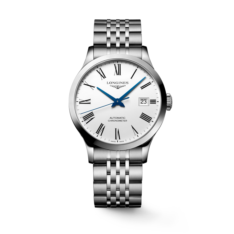 Longines Record Automatic White Matt Dial Stainless Steel Bracelet 38.50 mm [L2.820.4.11.6]