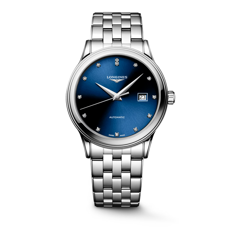 Longines Flagship Classic Automatic Sunray Blue Diamond Dial Stainless Steel Bracelet 40 mm [L4.984.4.97.6]