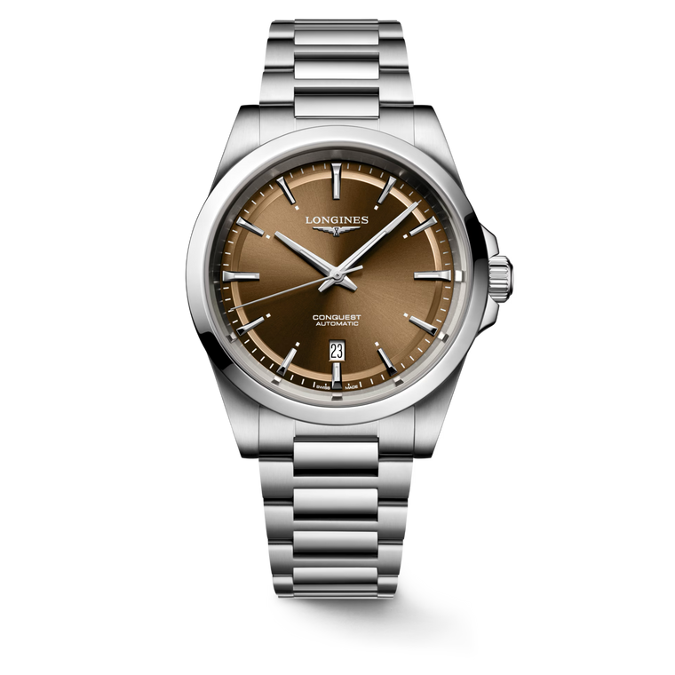 Longines Conquest Automatic Sunray Brown Dial Stainless Steel Bracelet 41 mm [L3.830.4.62.6]