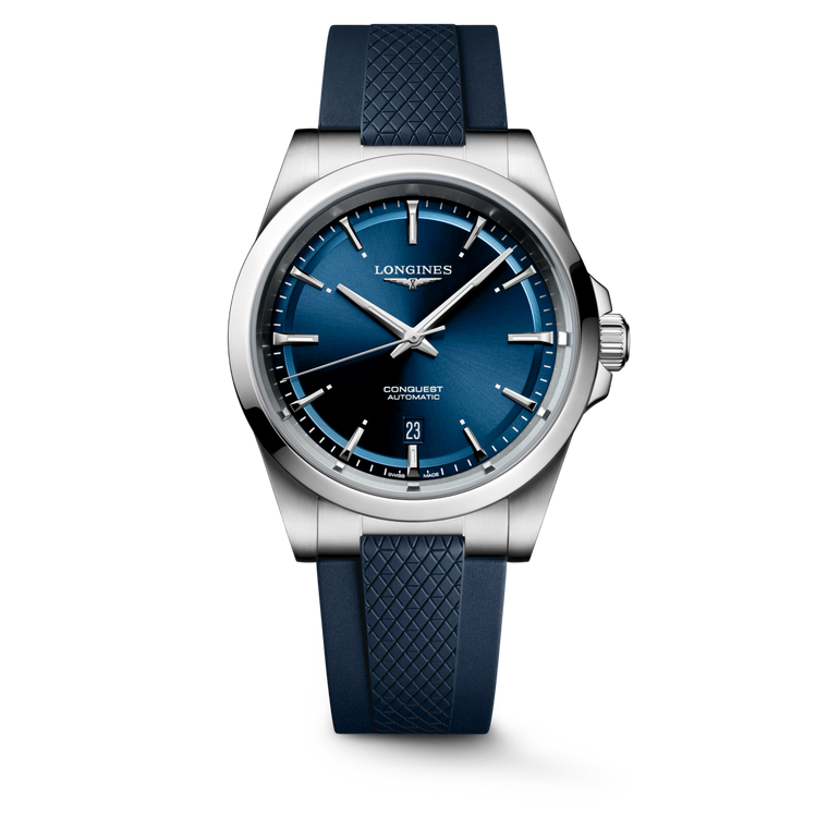 Longines Conquest Automatic Sunray Blue Dial with Swiss Super-LumiNova® Rubber Strap 41 mm [L3.830.4.92.9]