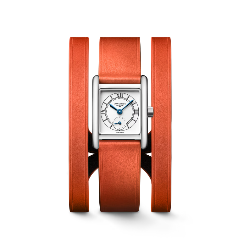 Longines Mini DolceVita Quartz Opaline Ivory Dial, Orange Leather Strap 21.5 × 29 mm [L5.200.4.75.8]