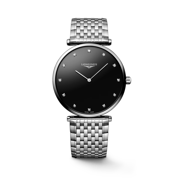 La Grande Classique De Longines Quartz Black Diamond Dial 38 mm [L4.866.4.58.6]