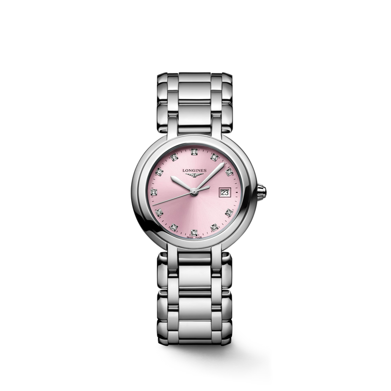 Longines PrimaLuna Quartz Pink Sunray Dial Diamonds 30 mm [L8.122.4.99.6]