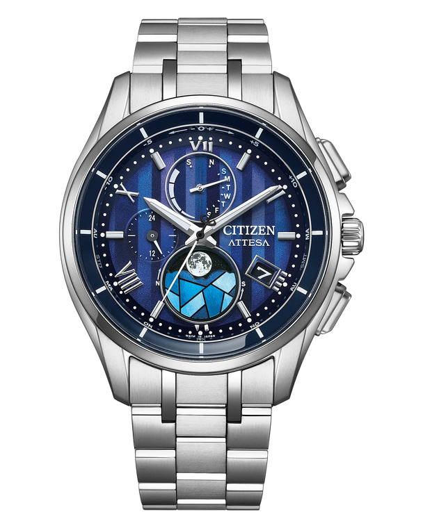 Citizen ATTESA Super Titanium™ Atomic Time Moon Phase 41.5mm Blue Dial [BY1000-51L]