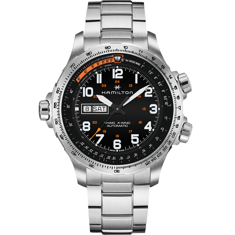 Khaki Aviation X-Wind Day Date Auto 45mm H77755133