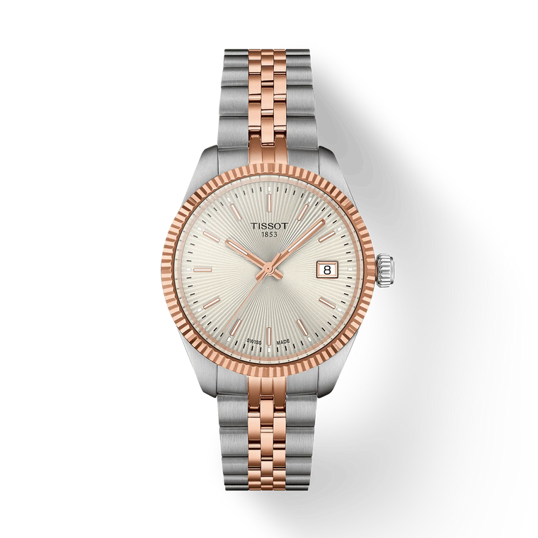 Tissot Ballade 34mm Silver Dial Two-Tone Steel & Rose Gold PVD Quartz [T156.210.22.031.01]