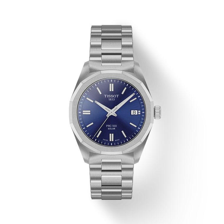 Tissot PRC 100 Solar 34 mm Quartz Blue Dial Stainless Steel Bracelet [T151.822.11.041.00]