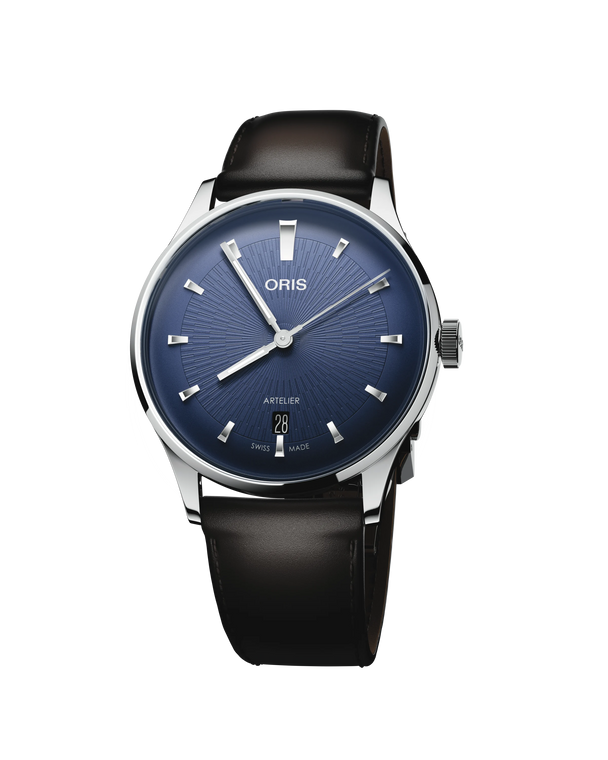Oris Artelier Date 38 mm Automatic Blue Dial Leather Strap [01 733 7810 4055-07 6 20 17FC]