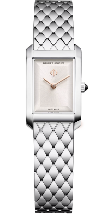 Baume & Mercier Hampton 28 × 17.7 mm Quartz Silver Dial Stainless Steel Bracelet [10860]
