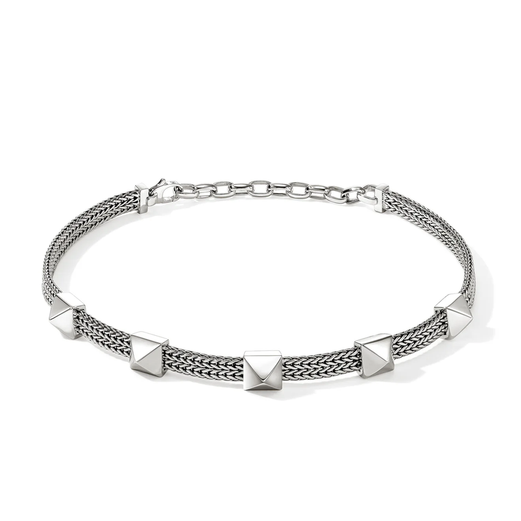 John Hardy Icon Stud choker 6MM sterling silver front view