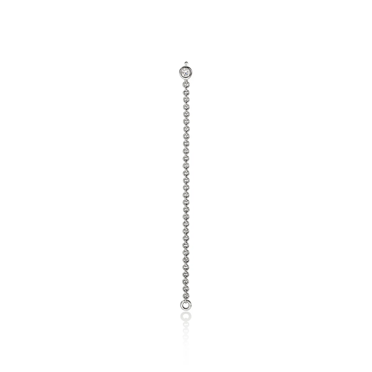 John Hardy LoveStruck Drop Chain Earring Sterling Silver 0.03 Carat Lab-Grown Diamond (Single) [EBP43009LGD]