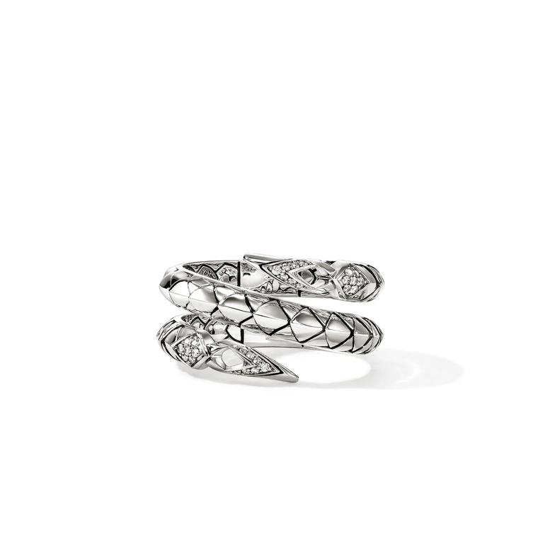 John Hardy Naga Ring Sterling Silver Diamond Wide [RBP604032DI]