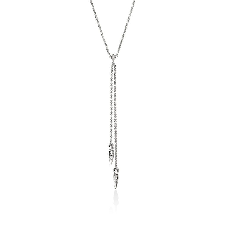 John Hardy Naga Y Necklace Sterling Silver Diamond 1.5 mm [NBP604012DI]