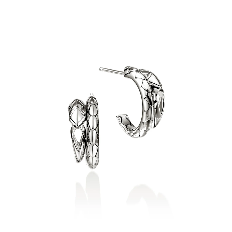 John Hardy Naga Hoop Earrings Sterling Silver 16 mm [EB60413]