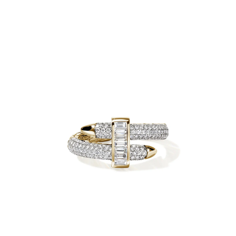 John Hardy Artisan Series Spear Ring 18K Yellow Gold Diamond Ring [RGP023100WDI]