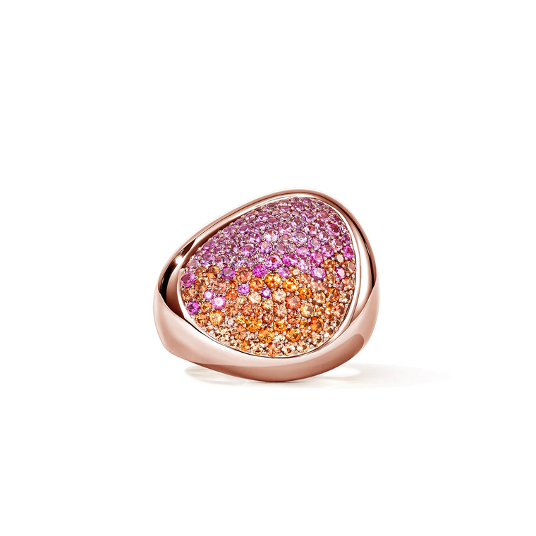 John Hardy Artisan Pebble Ring 18K White Gold Gemstones Ring [RGS02332RPSPOS]