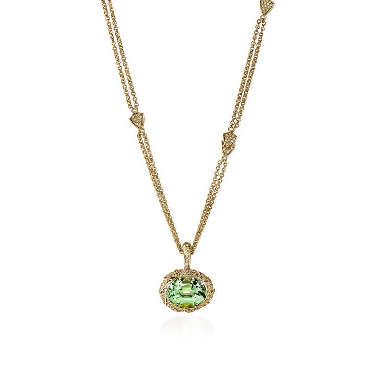 John Hardy Artisan Naga Necklace 18K Yellow Gold Gemstones Necklace [NGS604091TMMYSDI]