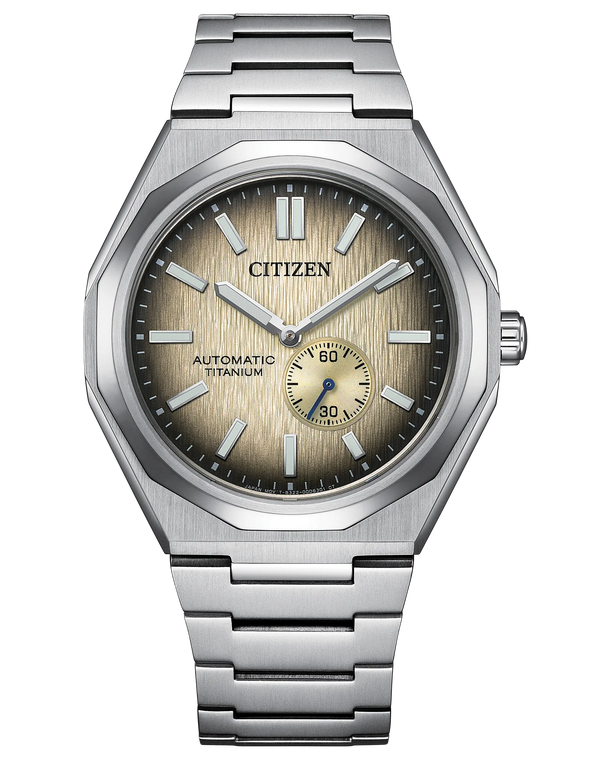 Citizen Zenshin 40.5 mm Automatic Beige Dial Super Titanium Bracelet [NK5020-58P]