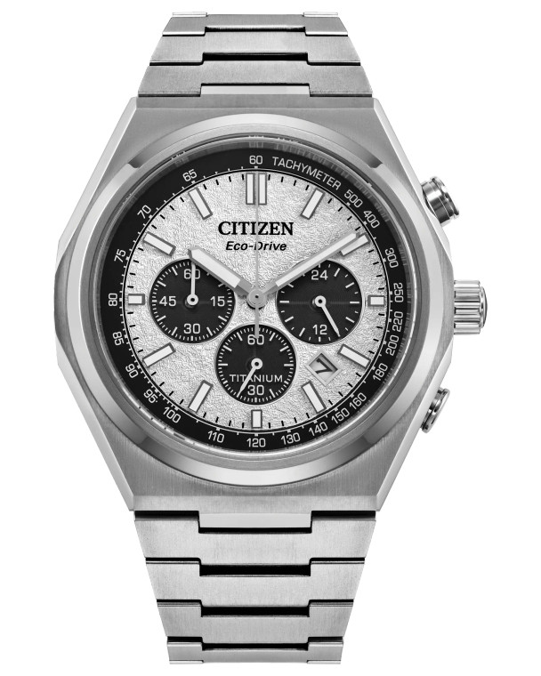 Citizen Zenshin Eco-Drive Chronograph 42.5 mm White Dial Super Titanium Bracelet [CA4610-85A]