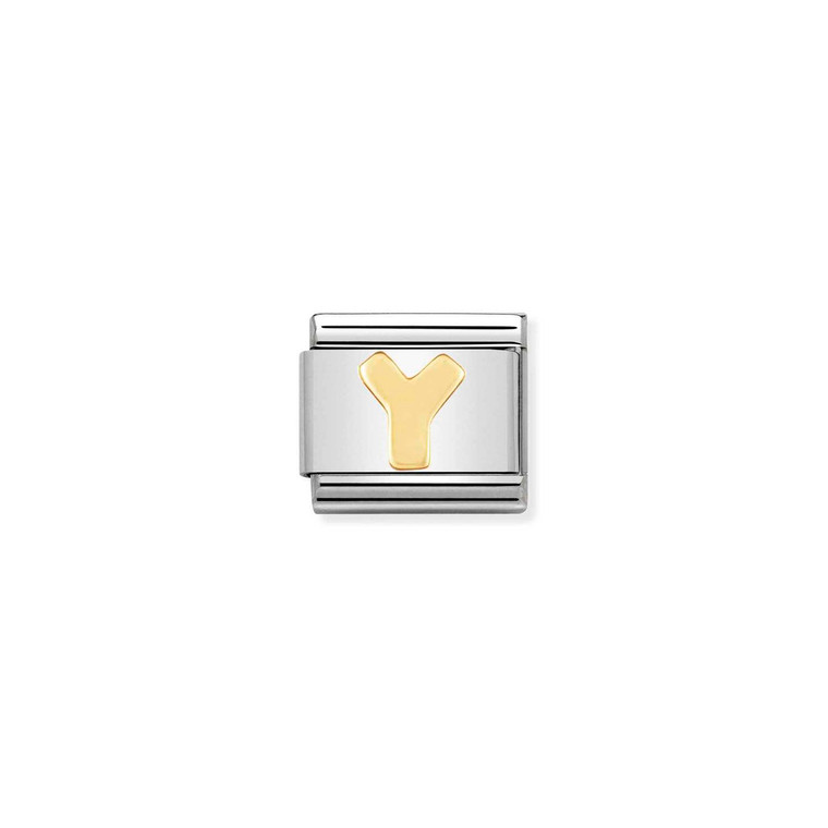 COMPOSABLE CLASSIC LETTERS IN STAINLESS STEEL WITH 18K GOLD Y