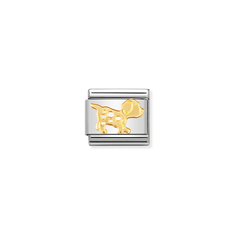 COMPOSABLE CLASSIC ANIMALS (EARTH) IN STAINLESS STEEL WITH 18K GOLD DOG