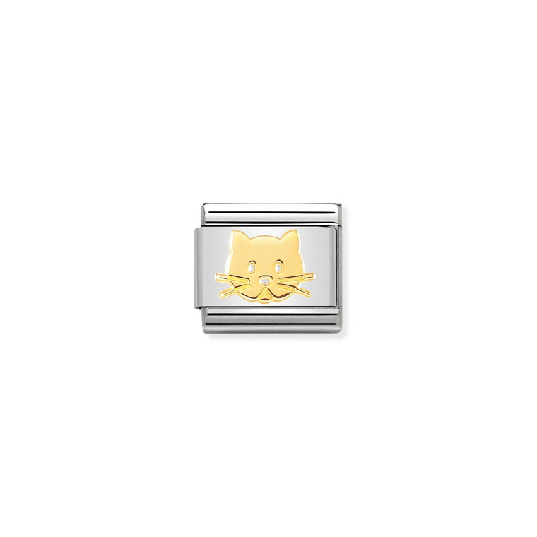 COMPOSABLE CLASSIC SYMBOLS AND STEEL AND 18K GOLD CAT SNOUT