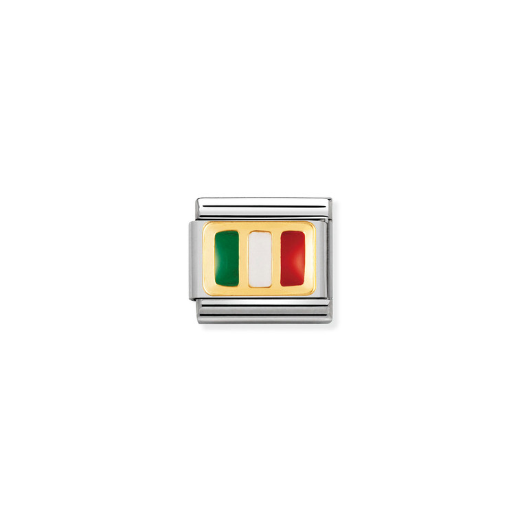 COMPOSABLE CLASSIC EUROPE FLAG IN STAINLESS STEEL WITH ENAMEL AND 18K GOLD ITALY