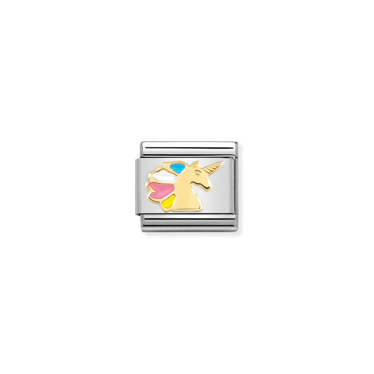 COMPOSABLE CLASSIC SYMBOLS STEEL, ENAMEL AND 18K GOLD MULTICOLOR UNICORN