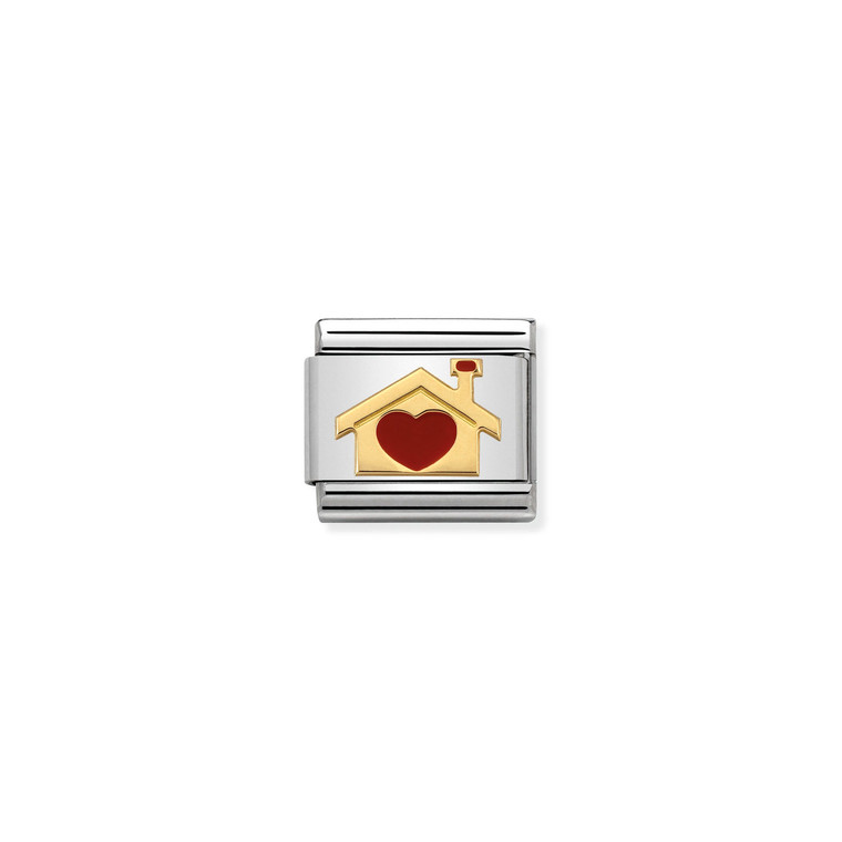 COMPOSABLE CLASSIC LOVE 2 STAINLESS STEEL, ENAMEL AND 18K GOLD HOME WITH HEART