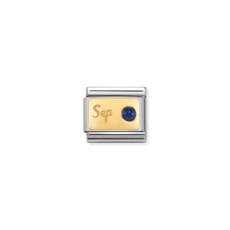 COMPOSABLE CLASSIC MONTH STONE IN STEEL, STONES AND 18K GOLD SEPTEMBER SAPPHIRE
