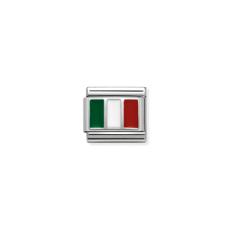 COMPOSABLE CLASSIC FLAGS IN STEELSTEEL, ENAMEL 925 STERLING SILVER ITALY
