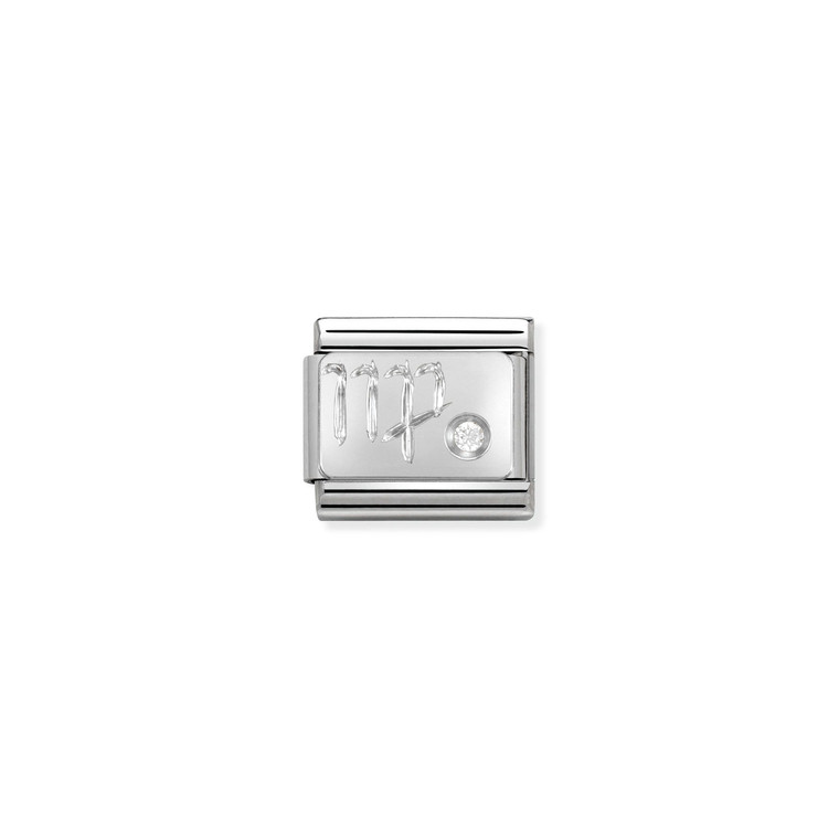 COMPOSABLE CLASSIC ZODIAC STAINLESS STEEL, CUBIC ZIRCONIA AND 925 STERLING SILVER VIRGO