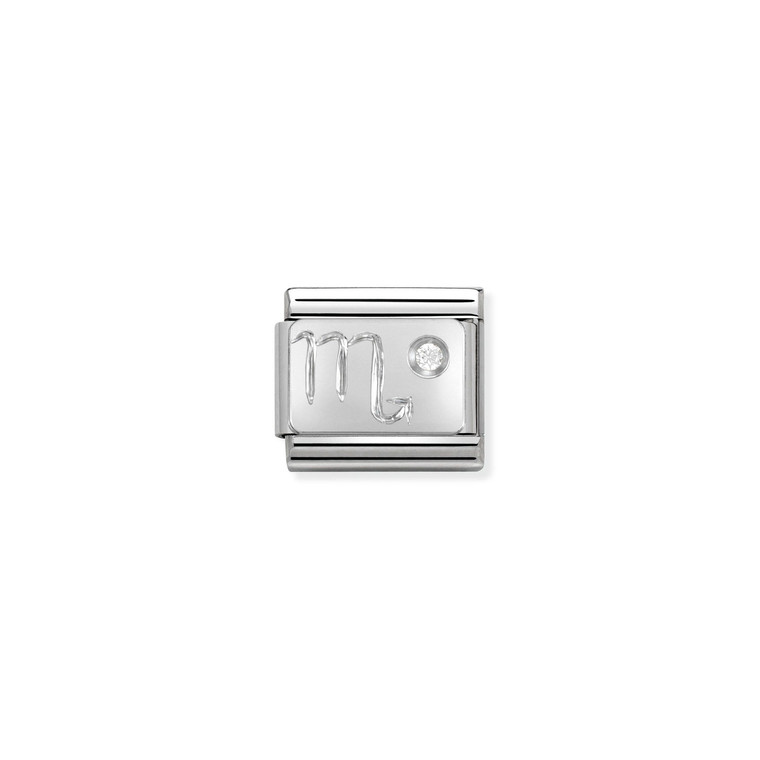 COMPOSABLE CLASSIC ZODIAC STAINLESS STEEL, CUBIC ZIRCONIA AND 925 STERLING SILVER SCORPIO