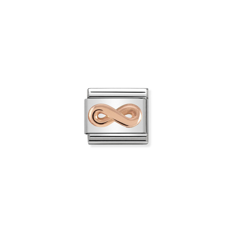 COMPOSABLE CLASSIC RELIEF SYMBOLS STAINLESS STEEL AND 9K ROSE GOLD INFINITY